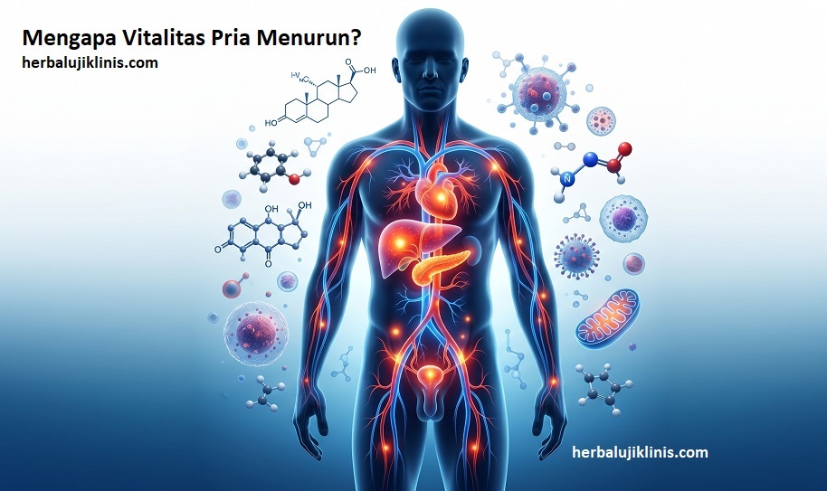 Ilustrasi hubungan inflamasi kronis dengan vitalitas pria menurun.