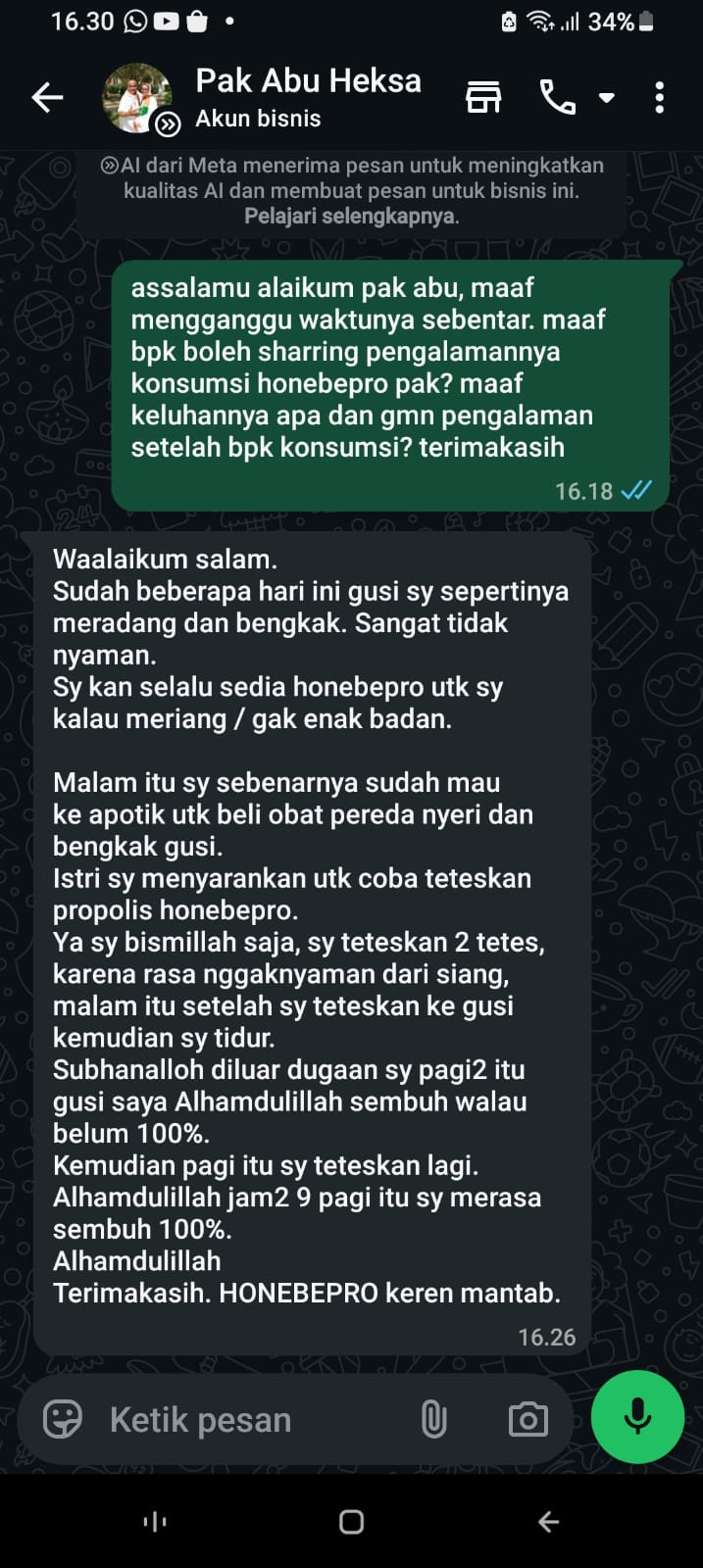 Testimoni WA 1